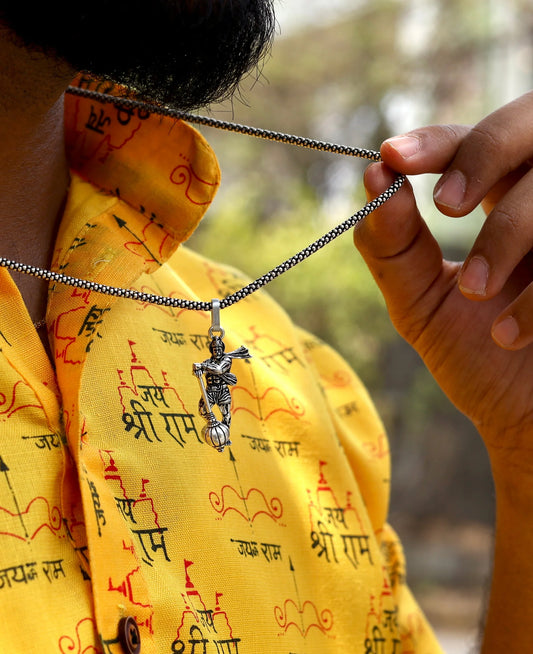 Silver Plated Hanumanji With Gada Necklece ™