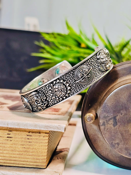 Silver Plated Hanuman Ji Kada